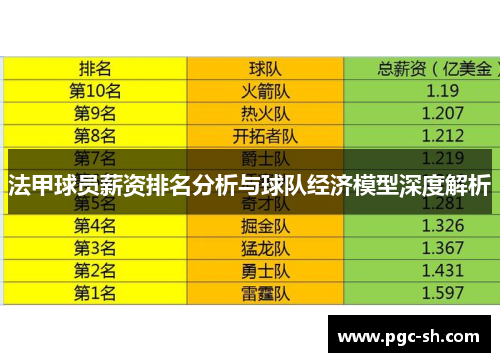 法甲球员薪资排名分析与球队经济模型深度解析